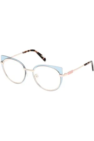 Emilio Pucci Akcesoria, Kobieta, Niebieski, ONE SIZE, Niebieska Metalowa Oprawka Stylowe Okulary
