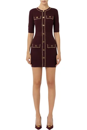 Elisabetta Franchi Sukienki, Kobieta, brązowy, L, Rouge Noir Minidress