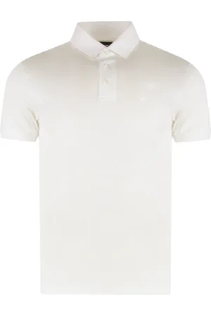 Emporio Armani Koszulki, Mężczyzna, Biały, 2XL, Polo z żebrowanymi brzegami i rozcięciami bocznymi