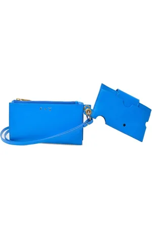 OFF-WHITE Akcesoria, Mężczyzna, Niebieski, ONE SIZE, Skóra, Skórzana Torba Crossbody