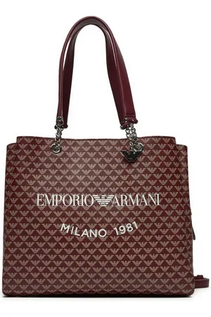 Emporio Armani Torebki, Kobieta, Czerwony, ONE SIZE, Torba na ramię z charmem orła
