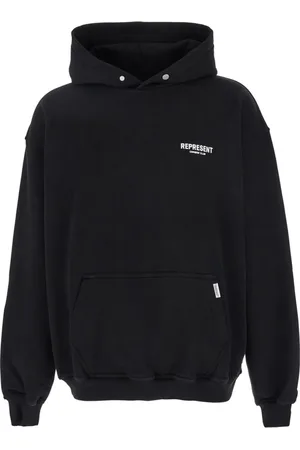 Represent Bluzy, Mężczyzna, Czarny, M, Bawełna, Czarny Bluza z Logo Bawełna Mężczyzna