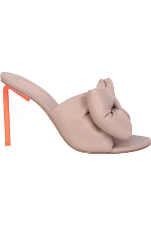 OFF-WHITE Buty, Kobieta, Beżowy, 37 EU, Skóra, Klapki z Kokardą