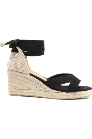 Castaner Buty, Kobieta, Czarny, 36 EU, Czarne Buty na Koturnie z Paskiem na Kostce