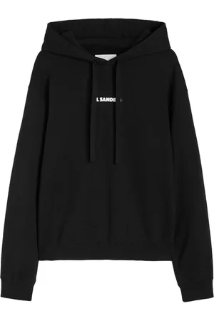 Jil Sander Bluzy, Mężczyzna, Czarny, XL, Czarna Bawełniana Bluza z Nadrukiem