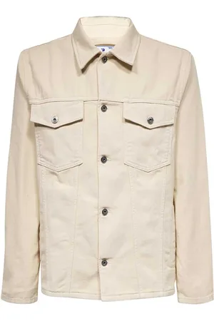 OFF-WHITE Kurtki, Mężczyzna, Beżowy, M, Bawełna, Lekka kurtka