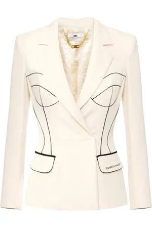 Elisabetta Franchi Kurtki, Kobieta, Beżowy, M, Poliester, Elegancka Marynarka