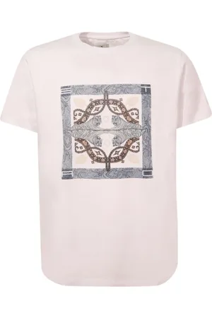 Etro Koszulki, Mężczyzna, Biały, 2XL, T-shirt z geometrią na przodzie Biały