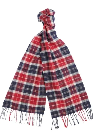Barbour Akcesoria, Mężczyzna, Wielobarwność, ONE SIZE, Tartanowy Szal Wełniany Frędzle Klasyczny Styl