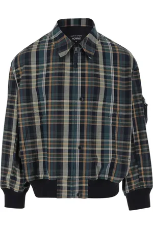 Comme des Garçons Kurtki, Mężczyzna, Wielobarwność, L, Bawełna, Kraciasty Bomber z Bawełny