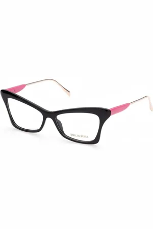 Emilio Pucci Akcesoria, Kobieta, Wielobarwność, ONE SIZE, Czarne Okulary Projektanta z Acetatową Ramą