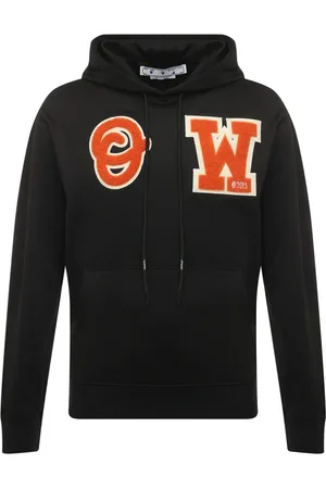 OFF-WHITE Bluzy, Mężczyzna, Czarny, L, Bawełna, Czarna Bluza z Kapturem na Sznurek