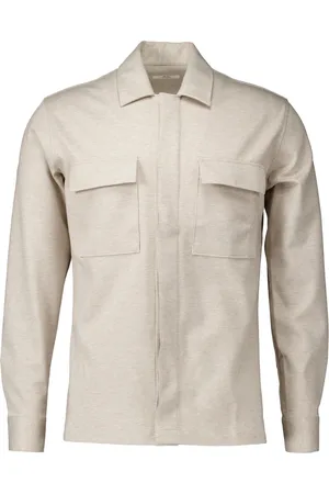 Gentiluomo Kurtki, Mężczyzna, Beżowy, M, Overshirts Zand Stylowa Koszula