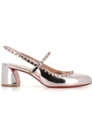 Christian Louboutin Buty, Kobieta, Różowy, 37 EU, Skóra, Szpilki Rose Gold Studded Mirror Leather