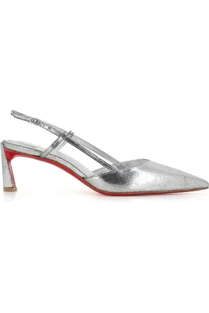 Christian Louboutin Buty, Kobieta, Szary, 40 EU, Skóra, Metaliczne Czółenka Skórzane