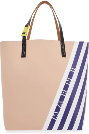 Marni Torebki, Mężczyzna, Różowy, ONE SIZE, Pasiasta torba typu tote z PVC