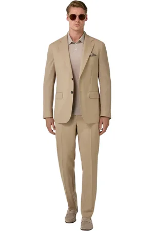 Boggi Milano Garnitury, Mężczyzna, Beżowy, 2XL, Wełna, B Pure Wełniany Garnitur Podróżny