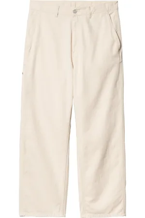 Carhartt Spodnie, Mężczyzna, Beżowy, XS, Bawełniane spodnie z zapięciem na guziki