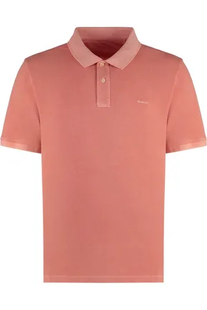 GANT Koszulki, Mężczyzna, Różowy, L, Bawełniany Polo Shirt z Lamówkami