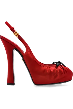 Dolce & Gabbana Buty, Kobieta, Czerwony, 36 EU, Skóra, Satynowe buty na platformie