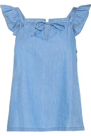 Ichi Koszulki, Kobieta, Niebieski, 2XL, Jasnoniebieska Chambray Kobiecy Top