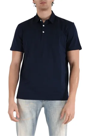 Dondup Koszulki, Mężczyzna, Niebieski, L, Polo Slim Fit z guzikami