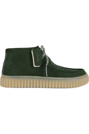 Clarks Buty, Mężczyzna, Zielony, 42 EU, Zamsz, Zamszowy but na sznurowadła Torhill Hi