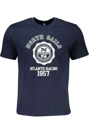 North Sails Koszulki, Mężczyzna, Niebieski, 2XL, Nadruk Logo T-shirt z Okrągłym Dekoltem