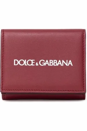 Dolce & Gabbana Akcesoria, Mężczyzna, Czerwony, ONE SIZE, Czerwony Portfel ze Skóry Cielęcej dla Mężczyzn