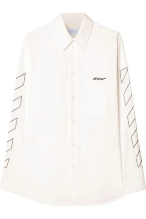 OFF-WHITE Koszule, Mężczyzna, Biały, M, Bawełna, Biała koszula zapinana na guziki