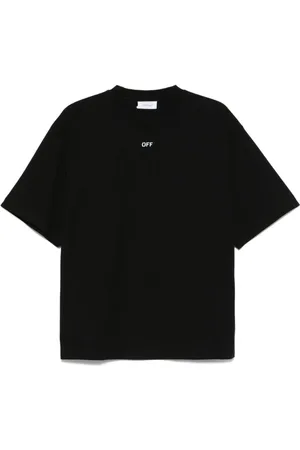 OFF-WHITE Koszulki, Mężczyzna, Czarny, S, Bawełna, T-shirt z nadrukiem logo z okrągłym dekoltem