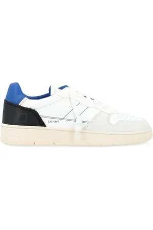 D.A.T.E. Buty, Mężczyzna, Biały, 40 EU, Nylon, Sneakersy Vintage Nylon Court Biało-Niebieskie