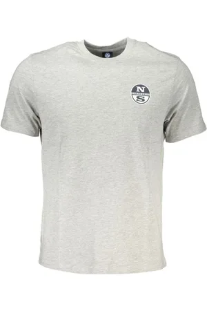 North Sails Koszulki, Mężczyzna, Szary, M, T-shirt z nadrukiem logo z bawełny