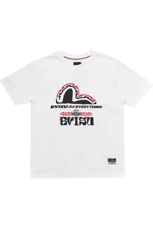 Evisu Koszulki, Mężczyzna, Biały, XL, Mewa Wzór Totem T-Shirt