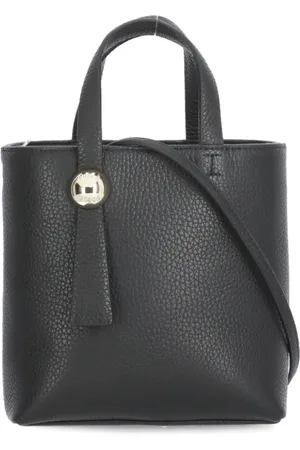 Furla Torebki, Kobieta, Czarny, ONE SIZE, Czarna Skórzana Torba Bucket z Logo