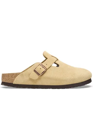 Birkenstock Buty, Mężczyzna, Beżowy, 44 EU, Zamsz, Boston Zamszowe Skórzane Sandały