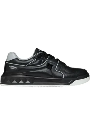 VALENTINO GARAVANI Buty, Mężczyzna, Czarny, 40 EU, Len, Czarne Kolczyki Stud