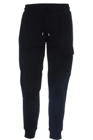 C.P. Company Spodnie, Mężczyzna, Czarny, L, Czarne Spodnie Cargo z Fleece