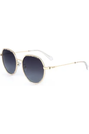Polaroid Akcesoria, unisex, Żółty, ONE SIZE, Złote Okulary Przeciwsłoneczne ze Stali Nierdzewnej