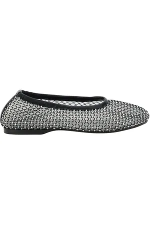 ALOHAS Buty, Kobieta, Czarny, 40 EU, Czarne baleriny z siateczką i ozdobami