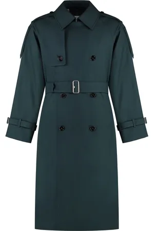 Burberry Płaszcze, Mężczyzna, Zielony, L, Bawełna, Klasyczny trencz z podszewką w kratę