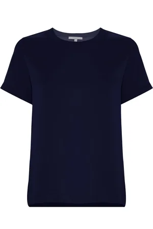 Kocca Koszulki, Kobieta, Niebieski, XS, Jedwabna Elegancka Bluzka z Szerokim Rękawem