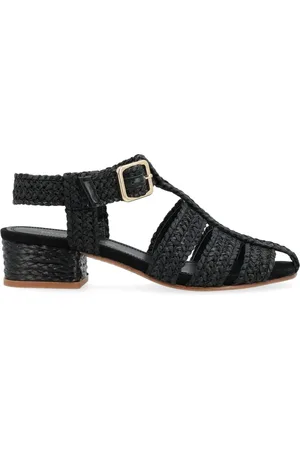 Paloma Barceló Buty, Kobieta, Czarny, 39 EU, Raffia Czarne Sandały