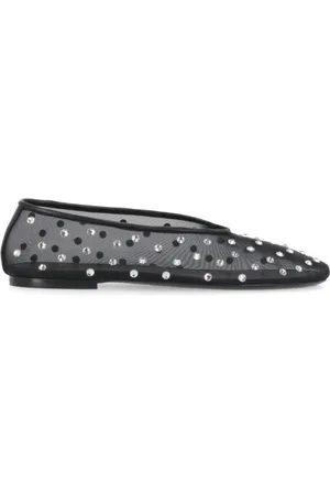 Khaite Buty, Kobieta, Czarny, 37 EU, Czarne baletki z detalami strass