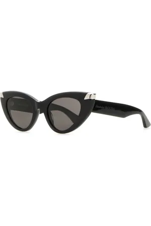 Alexander McQueen Akcesoria, Kobieta, Czarny, ONE SIZE, Czarne Okulary Przeciwsłoneczne Punk Rivet
