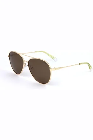 Polaroid Akcesoria, unisex, Żółty, ONE SIZE, Złote Metalowe Okulary przeciwsłoneczne