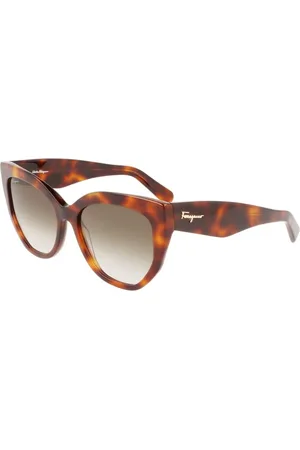 Salvatore Ferragamo Akcesoria, Kobieta, brązowy, ONE SIZE, Brązowe Okulary Przeciwsłoneczne z Ochroną UV
