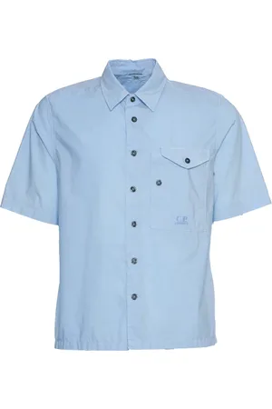 C.P. Company Koszule, Mężczyzna, Niebieski, M, Cerulean koszula z krótkim rękawem
