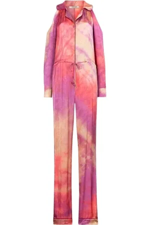Roberto Cavalli Kombinezony, Kobieta, Wielobarwność, S, Tie-Dye Drawstring Jumpsuit
