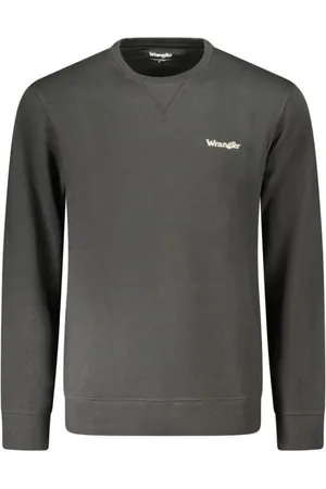 Wrangler Bluzy, Mężczyzna, Czarny, 2XL, Czarny Sweter z Okrągłym Dekoltem z Bawełny